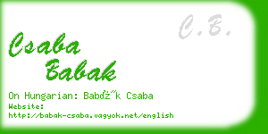 csaba babak business card